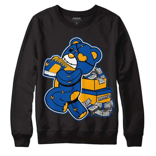 Dunk Blue Jay and University Gold DopeSkill Sweatshirt Bear Steals Sneaker Graphic Streetwear - Black