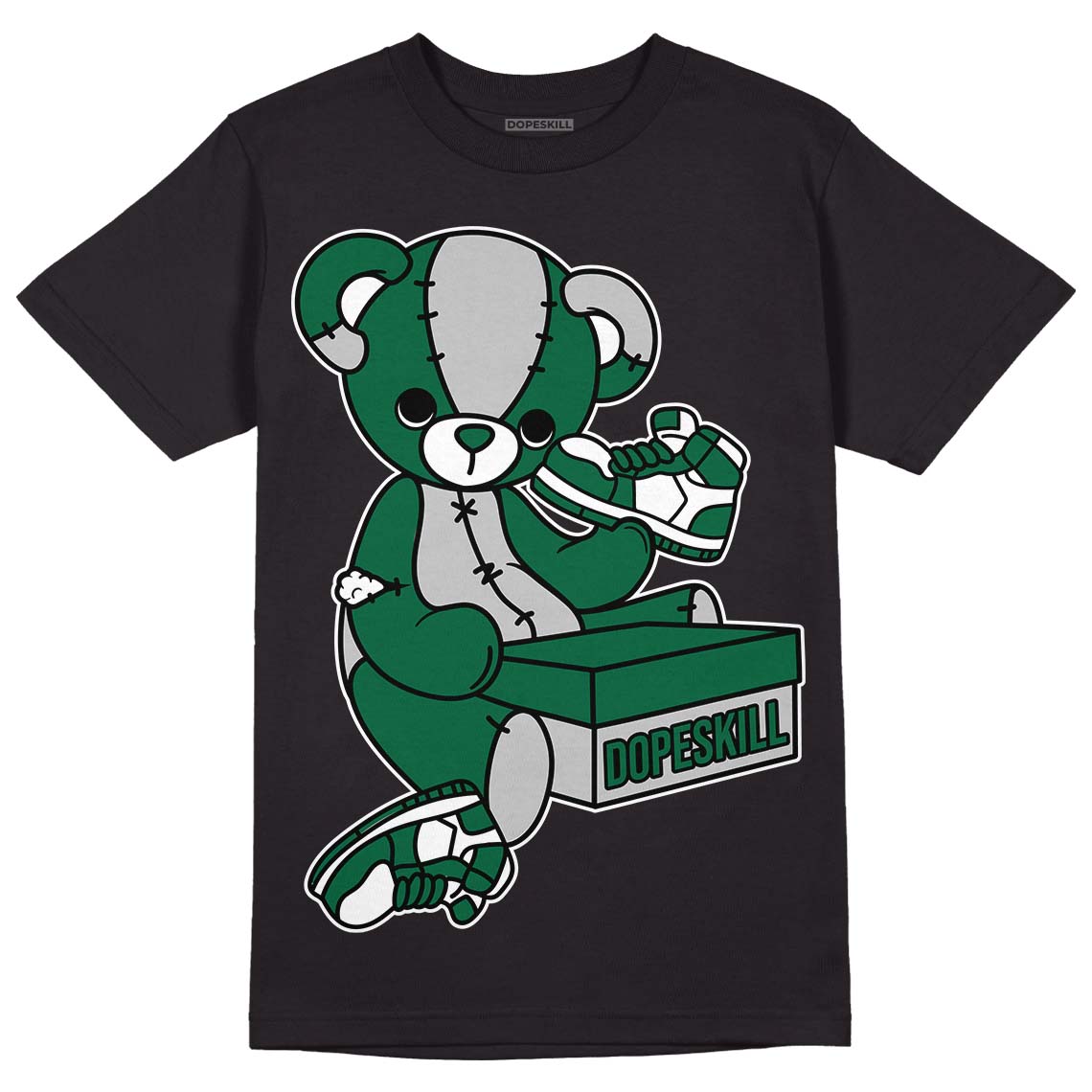 Gorge Green 1s DopeSkill T-Shirt Sneakerhead BEAR Graphic - Black 