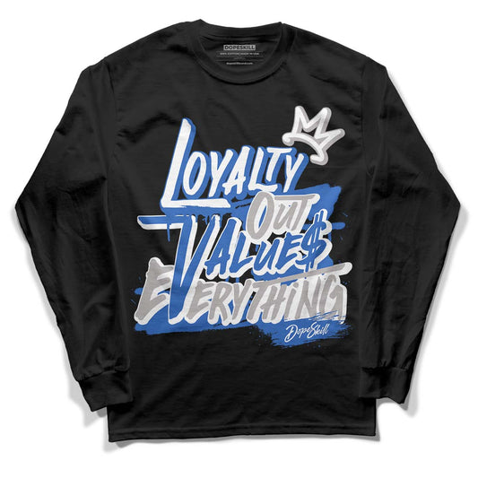 True Blue 1s DopeSkill Long Sleeve T-Shirt LOVE Graphic - Black