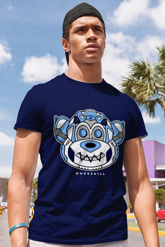 AJ 6 University Blue DopeSkill College Navy T-Shirt Monk Graphic