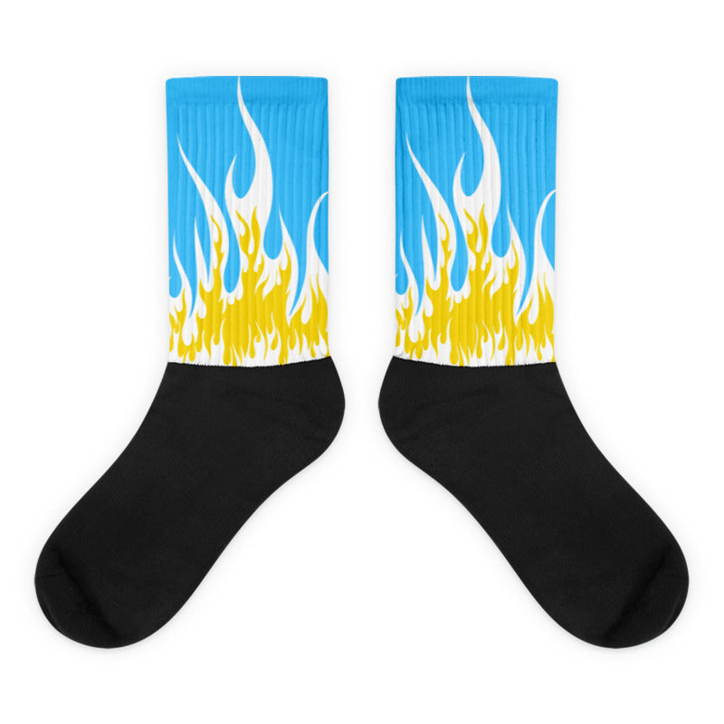 FIRE Sublimated Socks Match Jordan 12 8-Bit and Jordan 12 “Emoji”