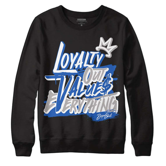 True Blue 1s DopeSkill Sweatshirt LOVE Graphic - Black