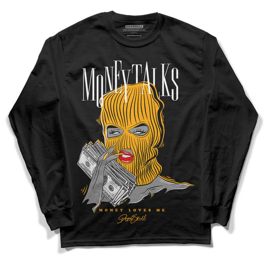 Black Taxi 12s DopeSkill Long Sleeve T-Shirt Money Talks Graphic - Black 