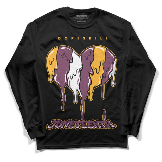 Brotherhood 1s High OG DopeSkill Long Sleeve T-Shirt Juneteenth Heart Graphic - Black