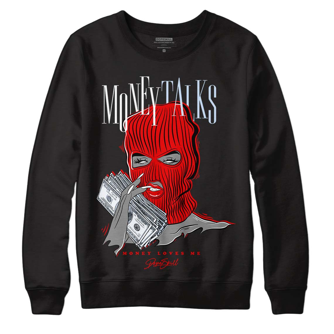 Cherry 11s DopeSkill Sweatshirt Money Talks Graphic - Black