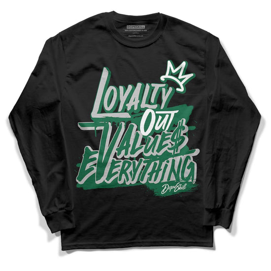 Gorge Green 1s DopeSkill Long Sleeve T-Shirt LOVE Graphic - Black