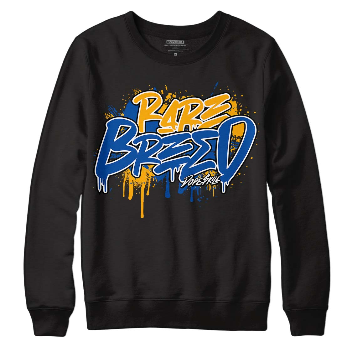 Dunk Blue Jay and University Gold DopeSkill Sweatshirt Rare Breed Graphic Streetwear - Black