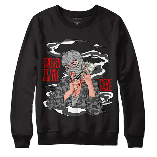 Jordan 5 Retro P51 Camo DopeSkill Sweatshirt Money Is The Motive Graphic Streetwear - Black 