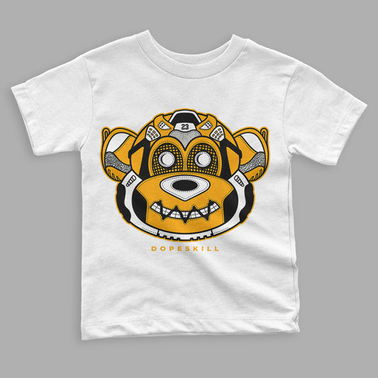 Taxi Yellow Toe 1s DopeSkill Toddler Kids T-shirt Monk Graphic - White 