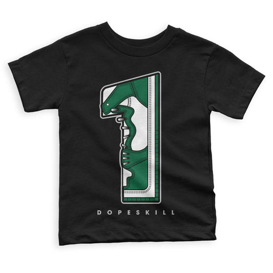 Gorge Green 1s DopeSkill Toddler Kids T-shirt No.1 Graphic - Black 