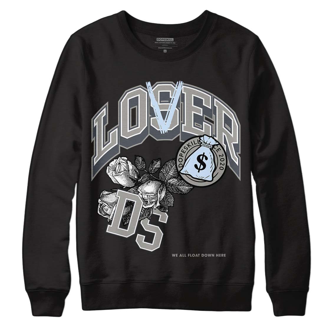 Jordan 6 Retro Cool Grey DopeSkill Sweatshirt Loser Lover Graphic Streetwear - Black 