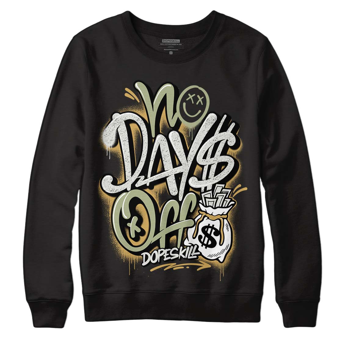 Jade Horizon 5s DopeSkill Sweatshirt No Days Off Graphic - Black 