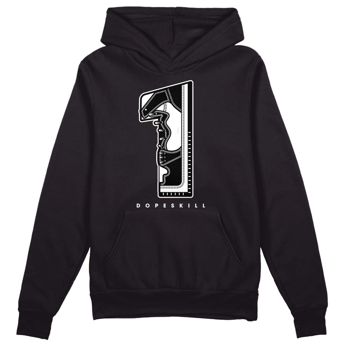 Jordan 1 High 85 Black White DopeSkill Hoodie Sweatshirt No.1 Graphic Streetwear - Black