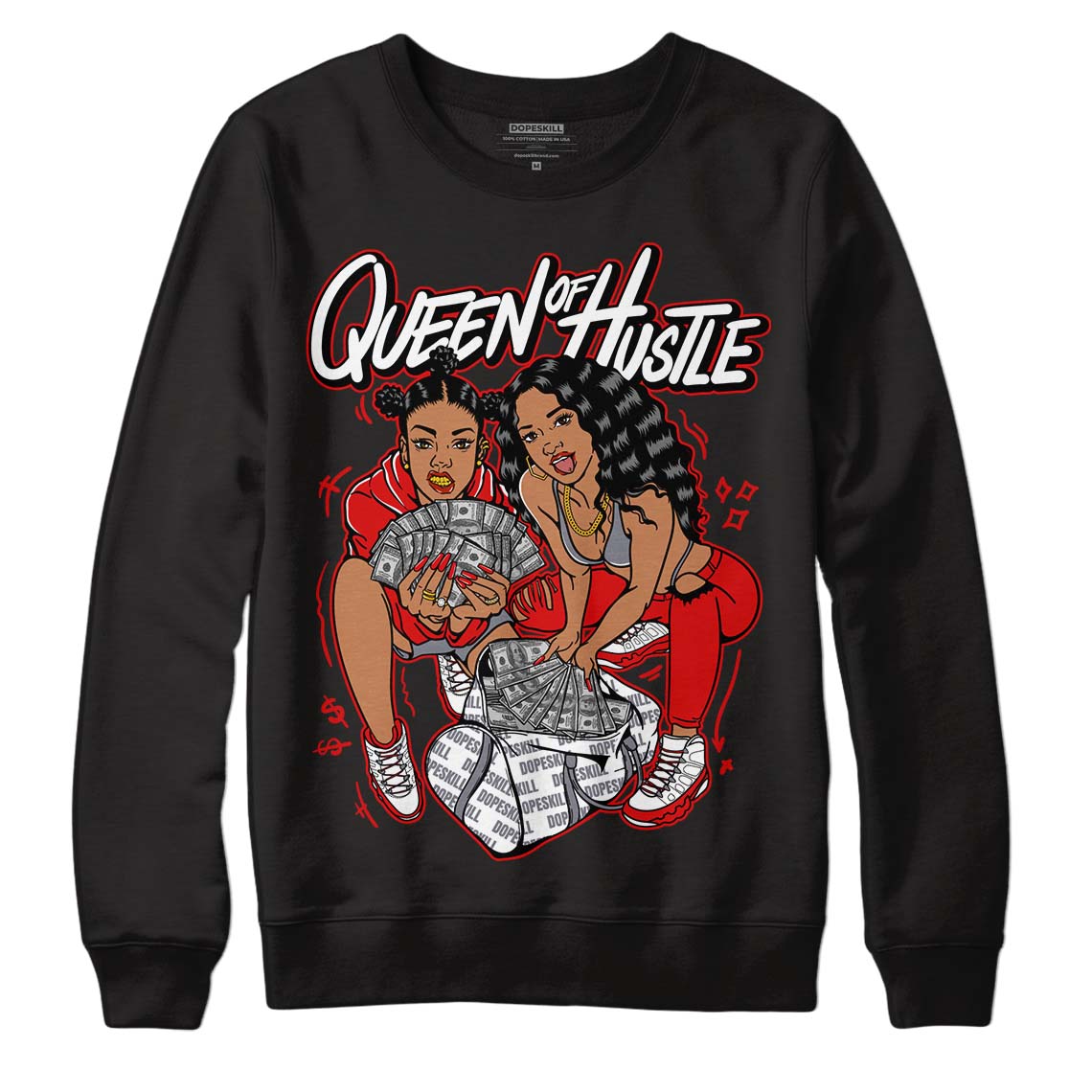 Gym Red 9s DopeSkill Sweatshirt Rare Breed Graphic - Black