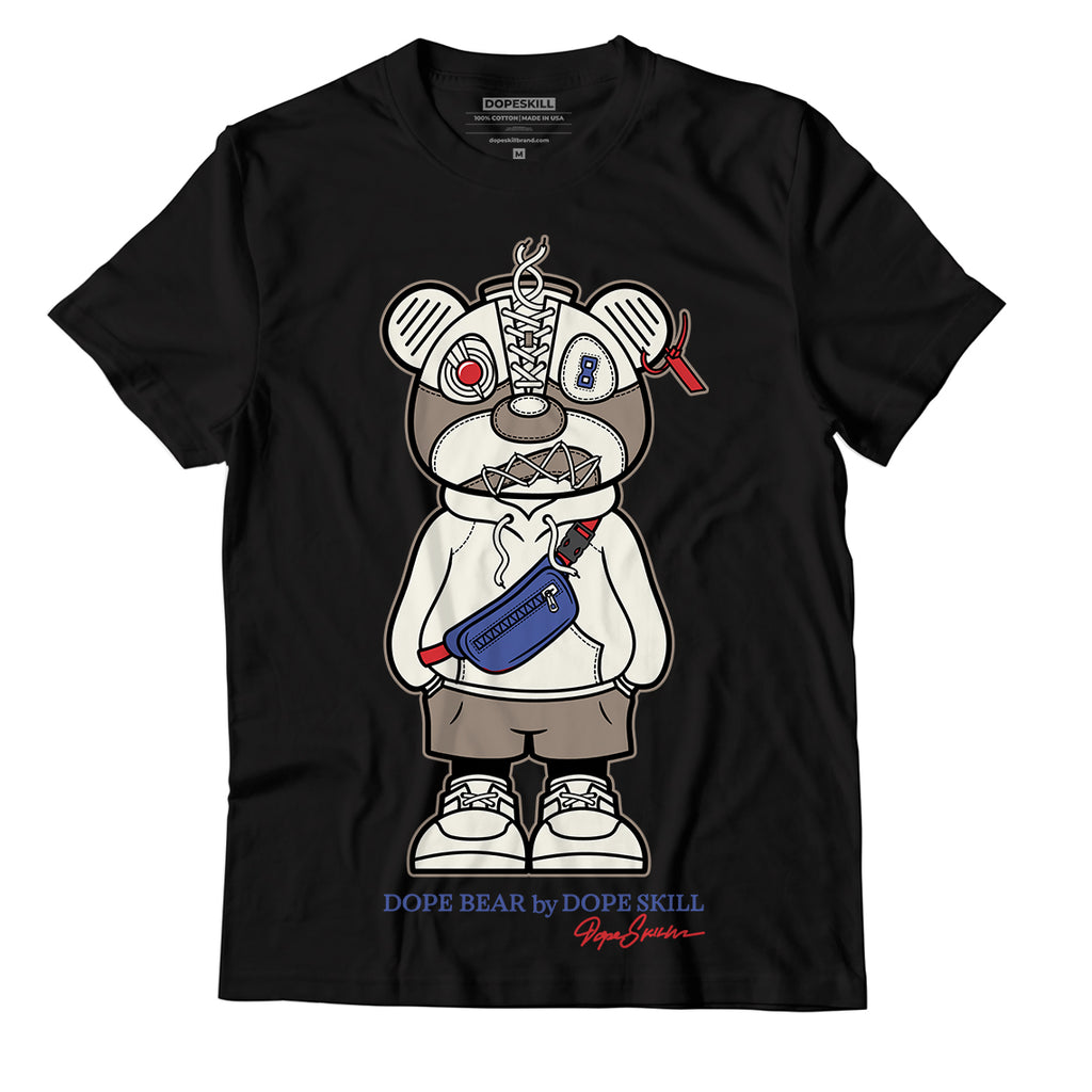 Jordan 4 Sail Canvas DopeSkill T-Shirt Sneaker Bear Graphic - Black