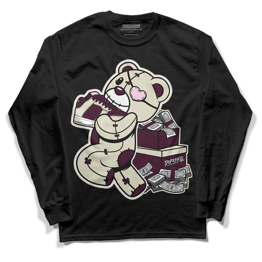 Dunk Low Night Maroon and Medium Soft Pink DopeSkill Long Sleeve T-Shirt Bear Steals Sneaker Graphic Streetwear - Black 