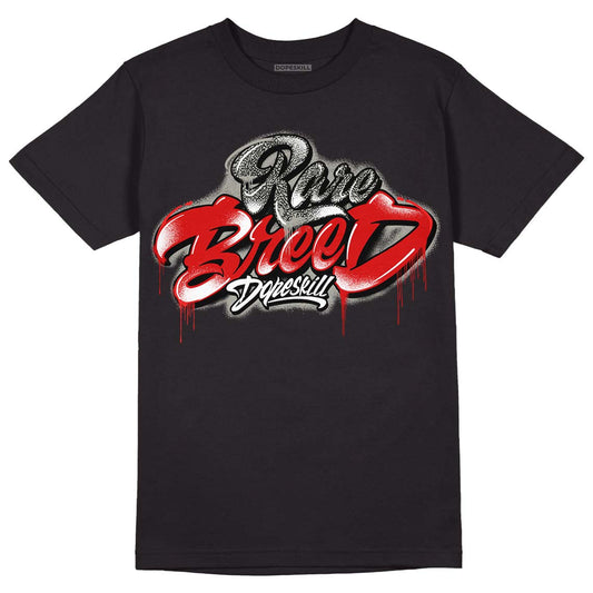 Fire Red 3s DopeSkill T-Shirt Rare Breed Type Graphic - Black