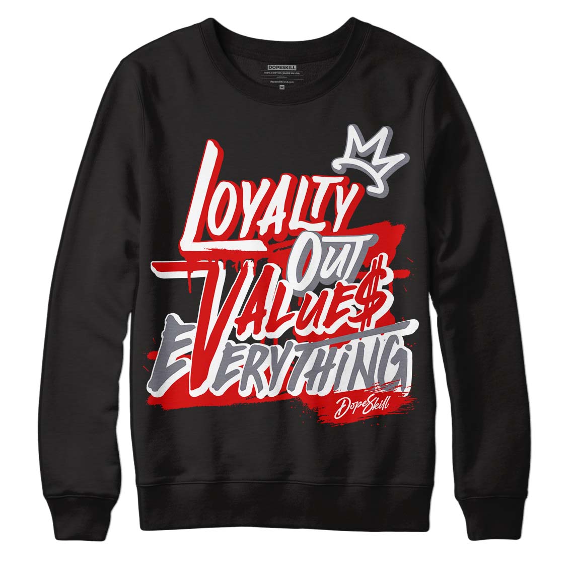 Gym Red 9s DopeSkill Sweatshirt LOVE Graphic - Black