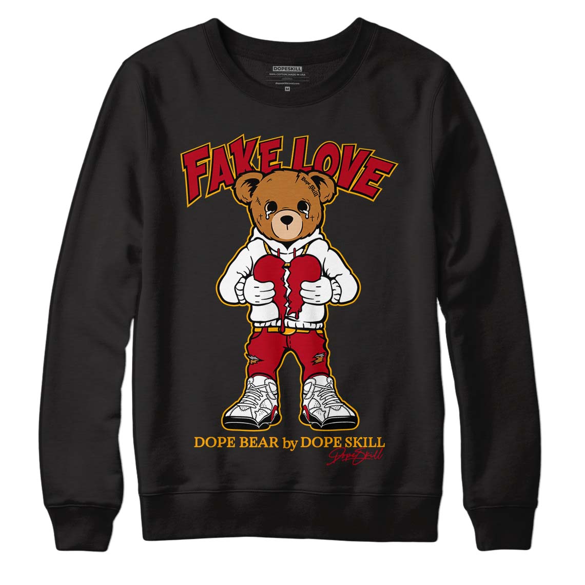 Cardinal 7s DopeSkill Sweatshirt Fake Love Graphic - Black 