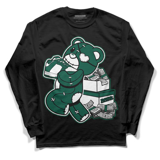 Lottery Pack Malachite Green Dunk Low DopeSkill Long Sleeve T-Shirt Bear Steals Sneaker Graphic - Black