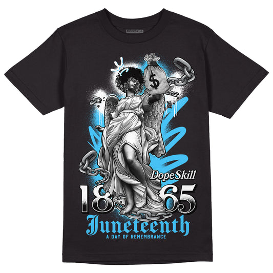 University Blue 13s DopeSkill T-Shirt Juneteenth Graphic - Black 