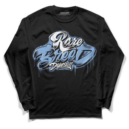 Jordan 5 Retro University Blue DopeSkill Long Sleeve T-Shirt Rare Breed Type Graphic Streetwear - Black