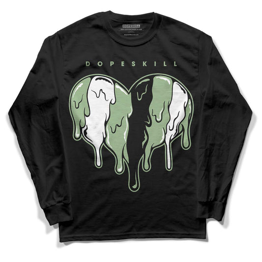 Jordan 4 Retro “Seafoam” DopeSkill Long Sleeve T-Shirt Slime Drip Heart Graphic Streetwear  - Black