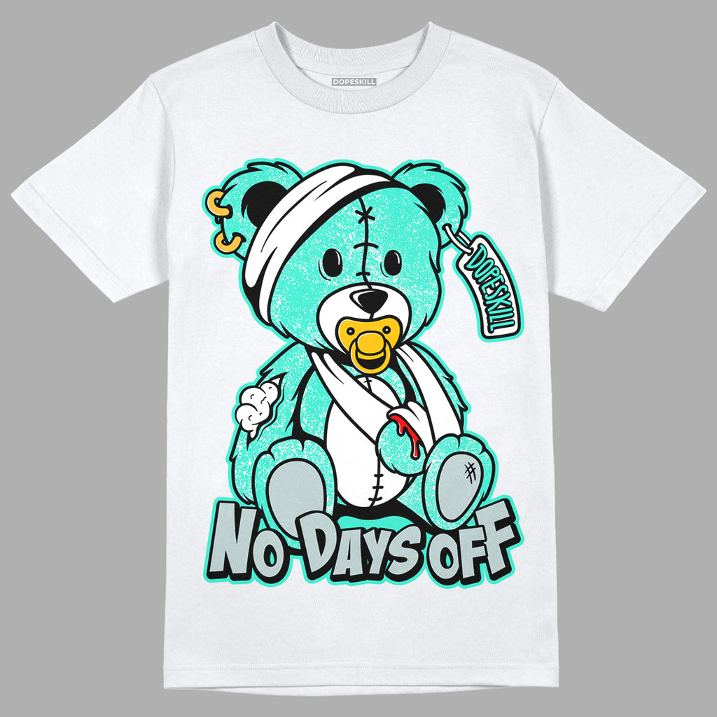 New Emerald 1s DopeSkill T-Shirt Hurt Bear Graphic - White 