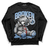 Jordan 5 Retro University Blue DopeSkill Long Sleeve T-Shirt Sick Bear Graphic Streetwear - Black