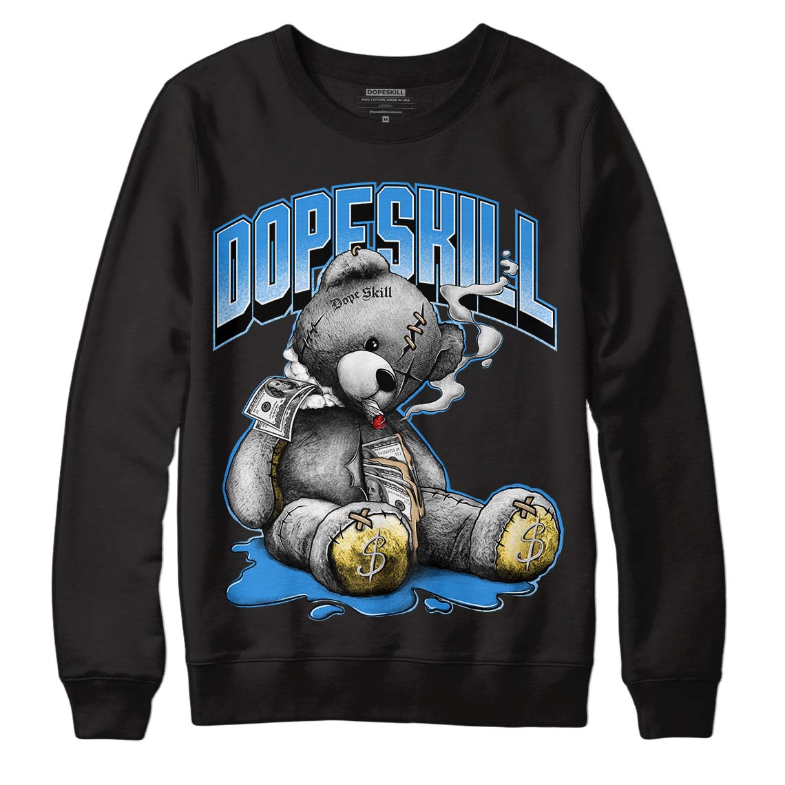 SB Dunk Low Homer DopeSkill Sweatshirt Sick Bear Graphic - Black