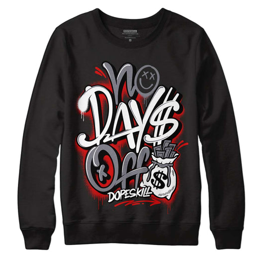 Fire Red 9s DopeSkill Sweatshirt No Days Off Graphic - Black 