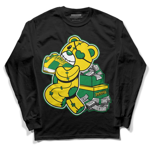 Dunk Low Reverse Brazil DopeSkill Long Sleeve T-Shirt Bear Steals Sneaker Graphic - Black