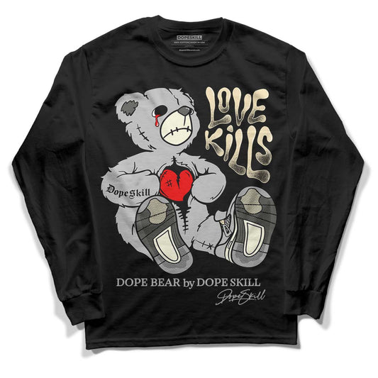 Jordan 4 Retro SE Craft Photon Dust DopeSkill Long Sleeve T-Shirt Love Kills Graphic Streetwear  - Black 