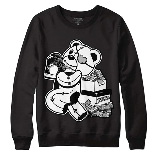 Jordan 1 High 85 Black White DopeSkill Sweatshirt Bear Steals Sneaker Graphic Streetwear - Black 