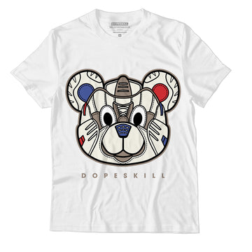 Jordan 4 Sail Canvas DopeSkill T-Shirt SNK Bear Graphic - White 