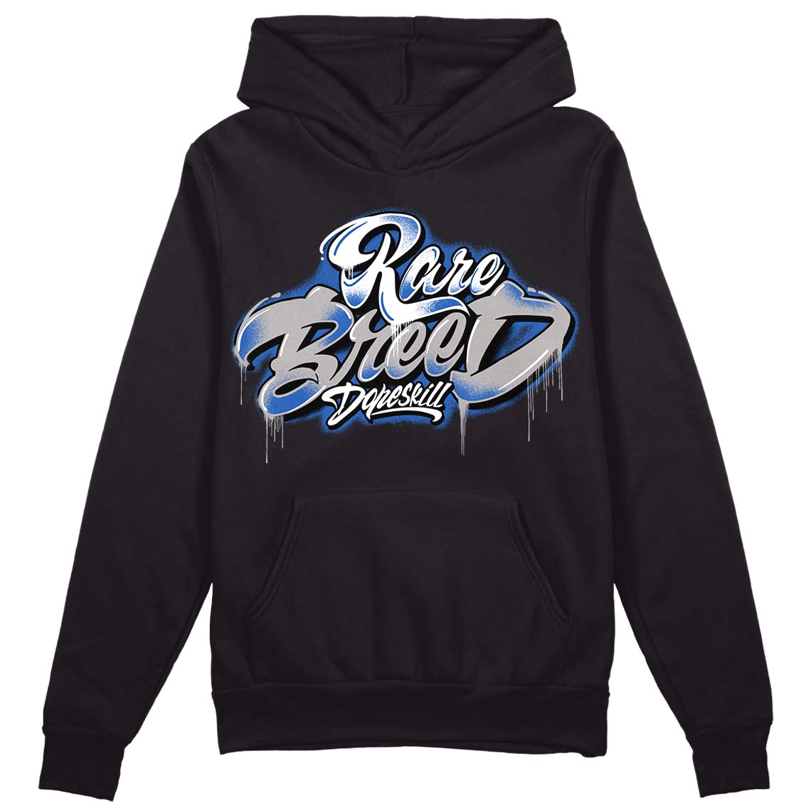 True Blue 1s DopeSkill Hoodie Sweatshirt Rare Breed Type Graphic - Black 