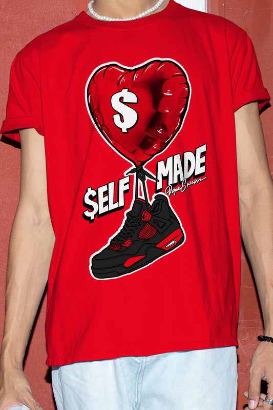 AJ 4 Red Thunder DopeSkill Red T-shirt Self Made Graphic