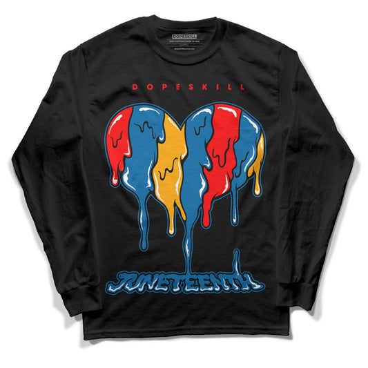 Messy Room 4S DopeSkill Long Sleeve T-Shirt Juneteenth Heart Graphic - Black