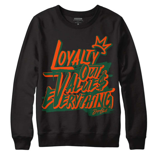 Dunk Low Team Dark Green Orange DopeSkill Sweatshirt LOVE Graphic - Black