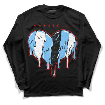 Travis Scott x Jordan 4 Retro 'Cactus Jack' DopeSkill Long Sleeve T-Shirt Slime Drip Heart Graphic Streetwear - Black 