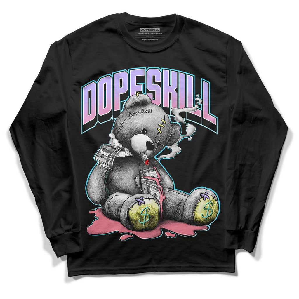 Candy Easter Dunk Low DopeSkill Long Sleeve T-Shirt Sick Bear Graphic - Black