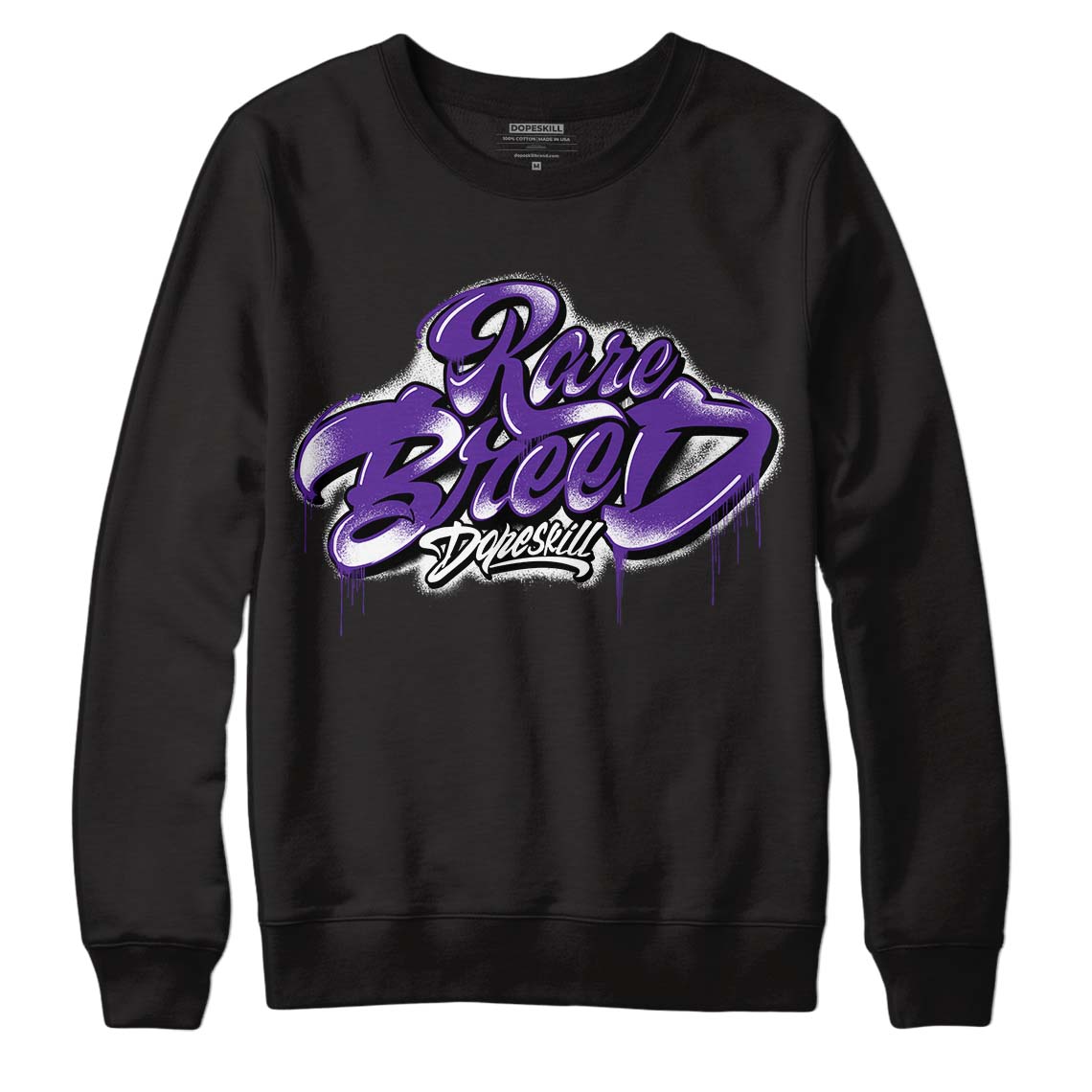 Court Purple 13s DopeSkill Sweatshirt Rare Breed Type Graphic - Black