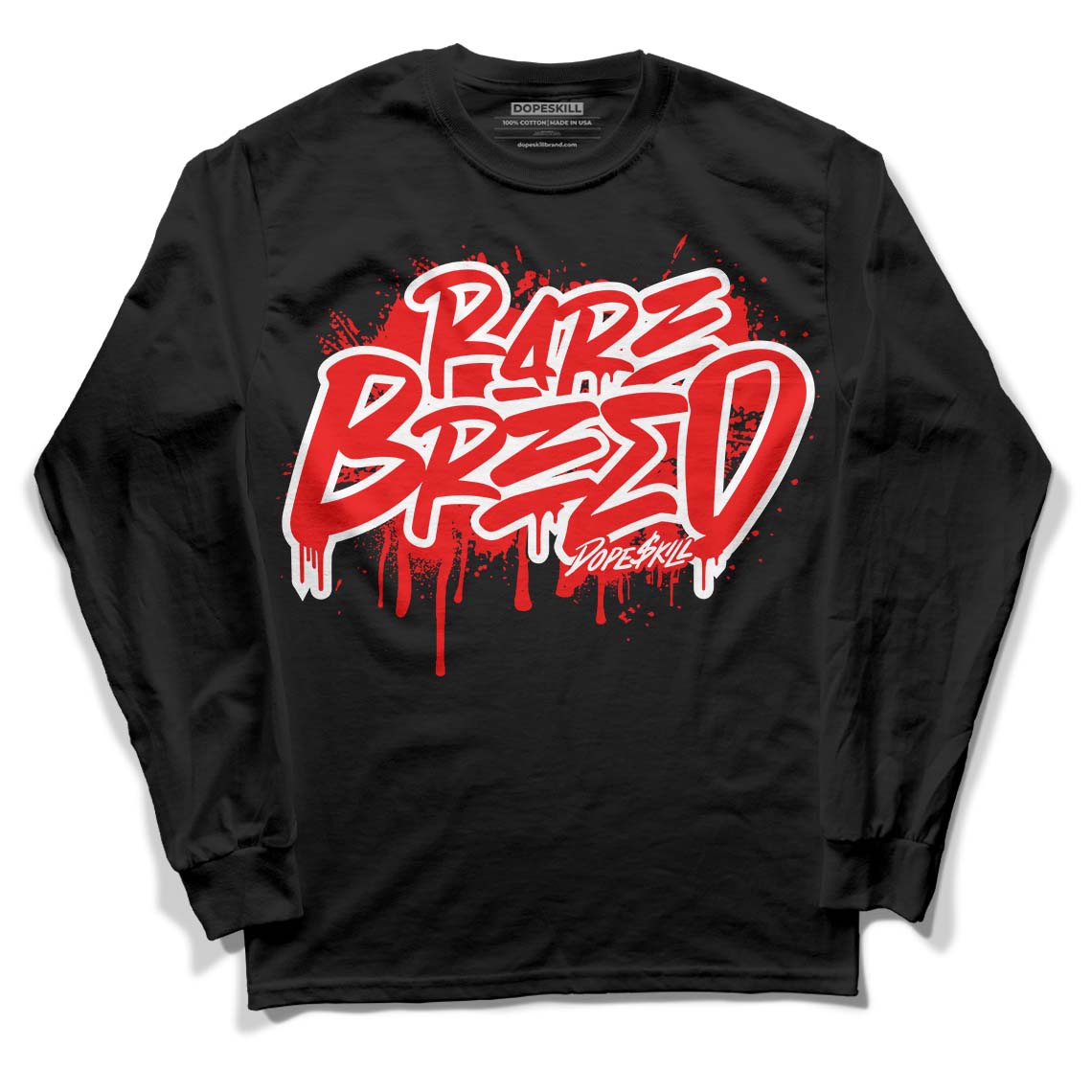 Cherry 11s DopeSkill Long Sleeve T-Shirt Rare Breed Graphic - Black