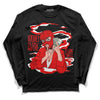 Cherry 11s DopeSkill Long Sleeve T-Shirt Money Is The Motive Graphic - Black