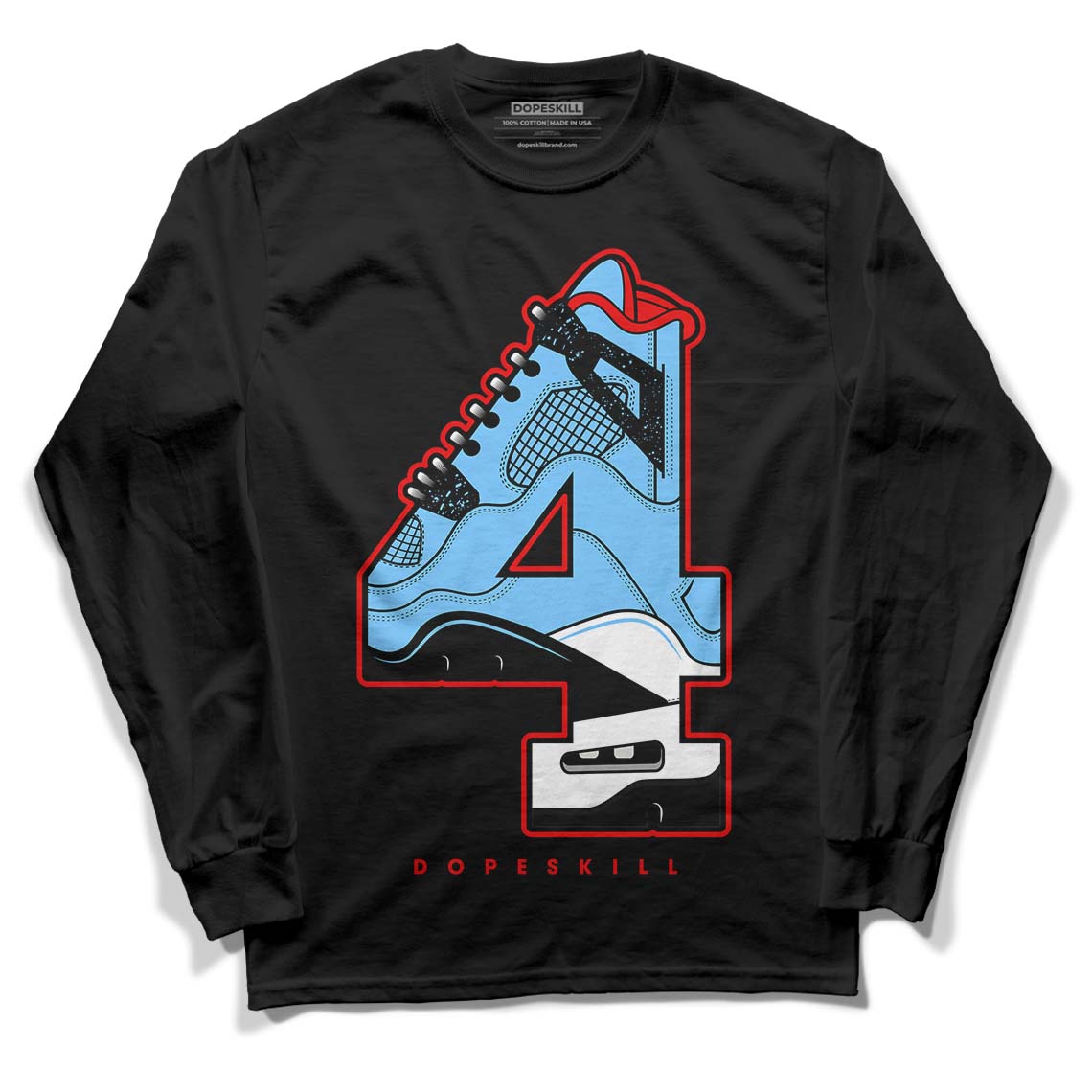 Travis Scott x Jordan 4 Retro 'Cactus Jack' DopeSkill Long Sleeve T-Shirt No.4 Graphic Streetwear - Black 