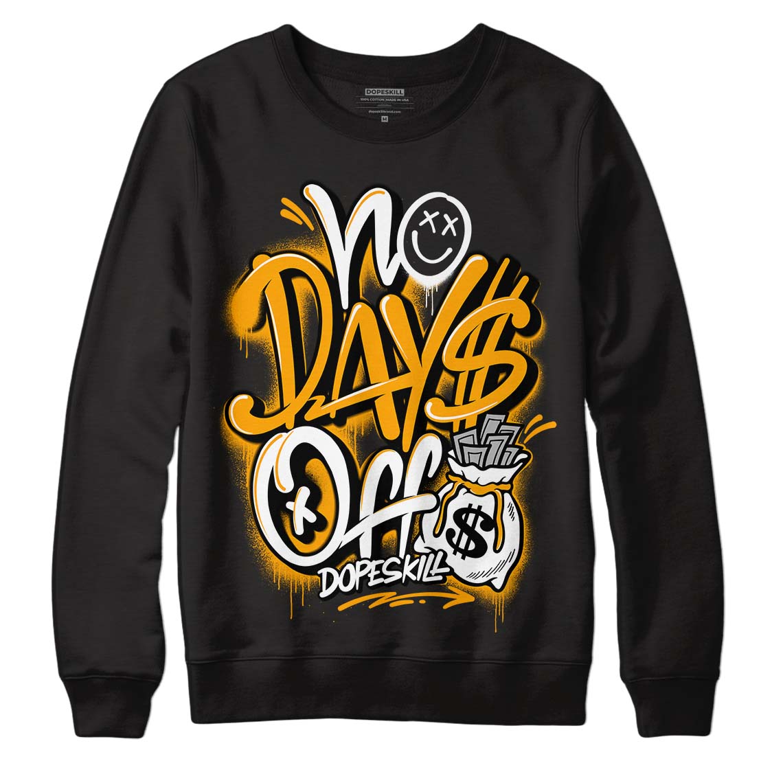 Black Taxi 12s DopeSkill Sweatshirt No Days Off Graphic - Black  