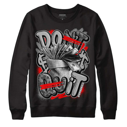 Jordan 5 Retro P51 Camo DopeSkill Sweatshirt Don't Quit Graphic Streetwear - Black 
