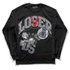 Fire Red 9s DopeSkill Long Sleeve T-Shirt Loser Lover Graphic - Black 