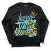 Aqua 5s DopeSkill Long Sleeve T-Shirt LOVE Graphic - Black 