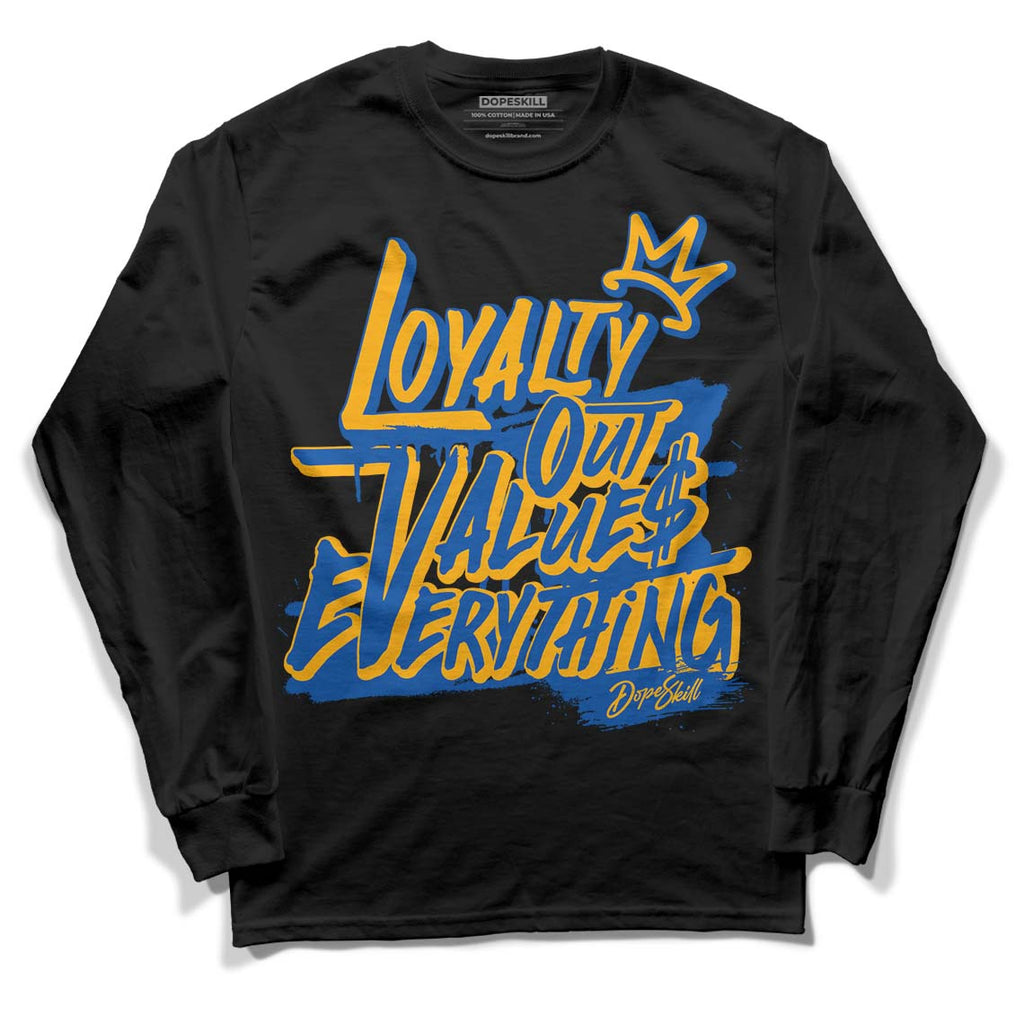 Dunk Blue Jay and University Gold DopeSkill Long Sleeve T-Shirt LOVE Graphic Streetwear - Black